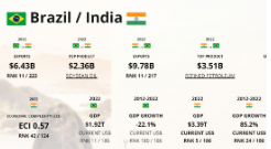 A snapshot of Brazil’s exports to India, based on the OEC World data.

